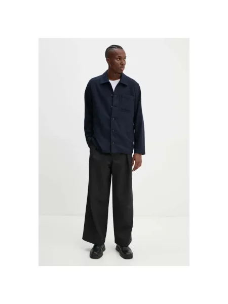 A.P.C. kurtka wełniana veste jamie granatowy przejściowa niebieska