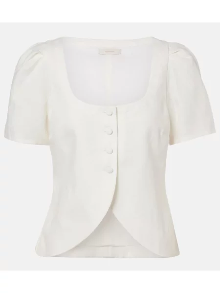 Lniany top Faithfull biały