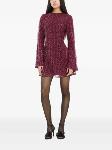 Rochie mini Rotate Birger Christensen cu paiete evazată roșu