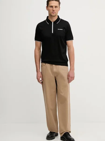 Polo majica Karl Lagerfeld crna