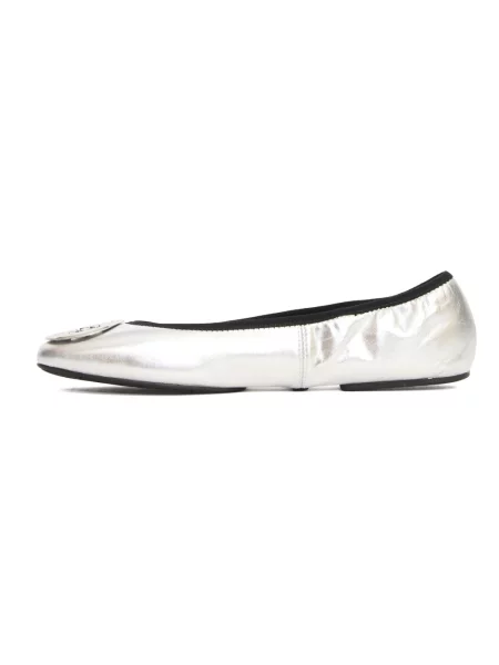 Balerinki Tory Burch skórzane szare