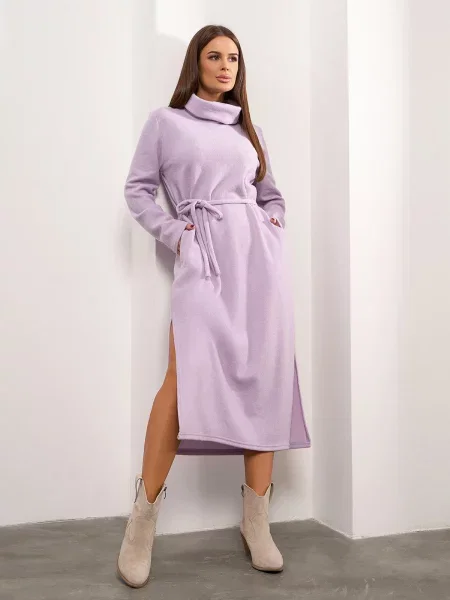 Сукня міді ISSA Plus бузковий комбінований верх