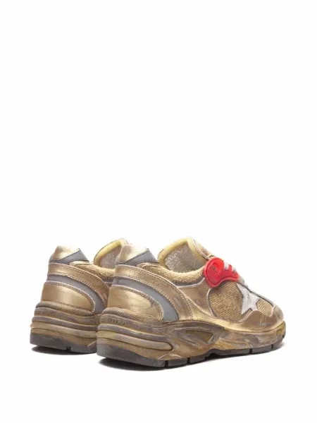 Sneakersy Golden Goose Running Sole z przetarciami do biegania złote