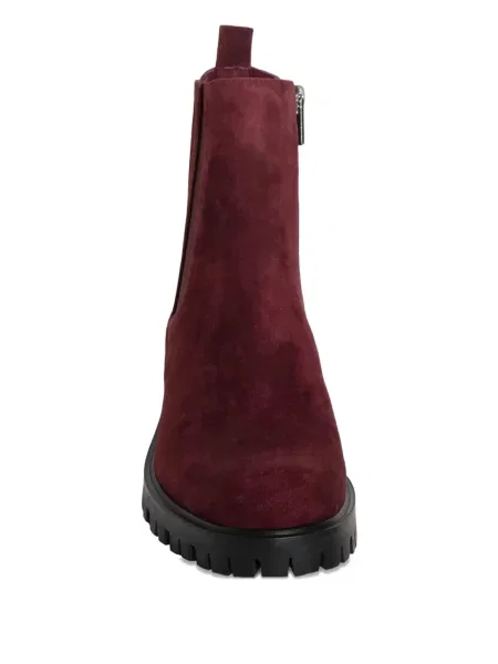 Botine Chuckies din piele de căprioară roșu