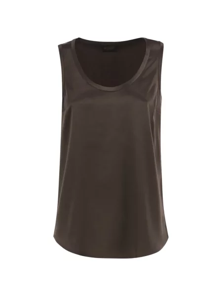 Reversibil top Brunello Cucinelli din satin maro