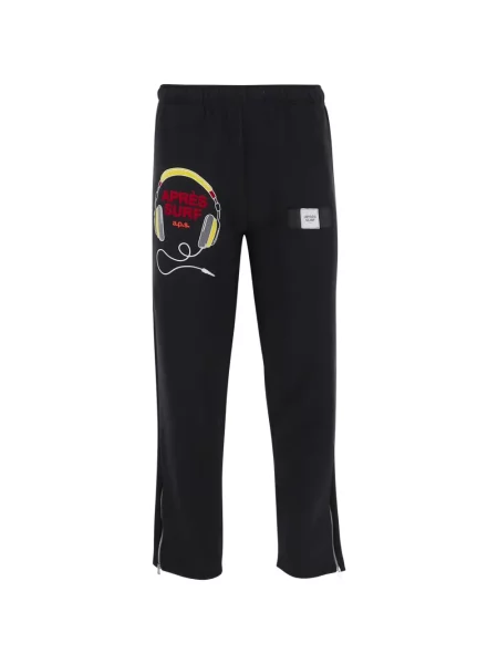 Pantaloni Après Surf cu imagine alergare negru