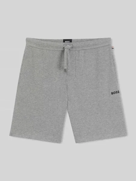 BOSS szorty lounge z bawełną Waffle Shorts szare