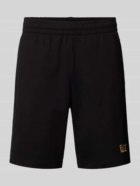 Szorty z elastycznym pasem Ea7 Emporio Armani czarne