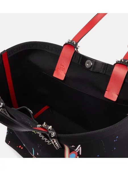 Kožená kožená taška Christian Louboutin čierna