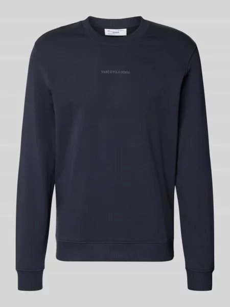 Bluza dresowa z czystej bawełny krój regular fit Marc O'polo Denim granatowa
