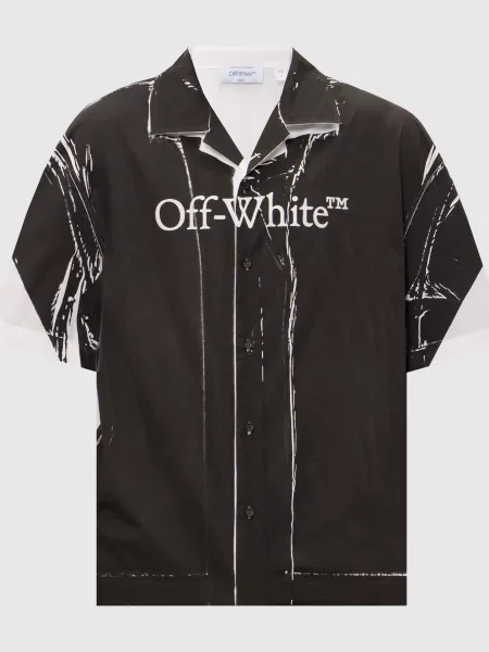 Сорочка з короткими рукавами Negative Off-white чорна