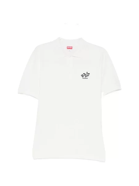 Tricou polo Kenzo cu autograf alb
