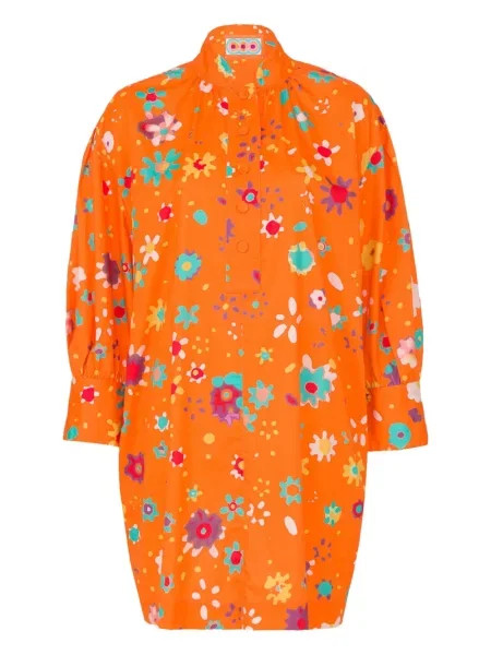 Rochie Lhd cu model floral de costum portocaliu