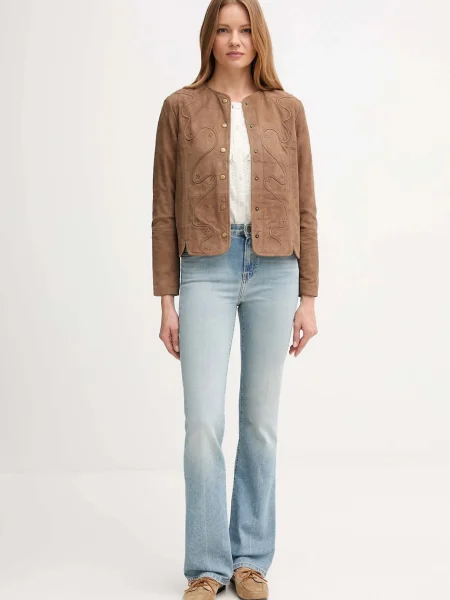 Hoss Intropia geacă din piele întoarsă de tranziție maro