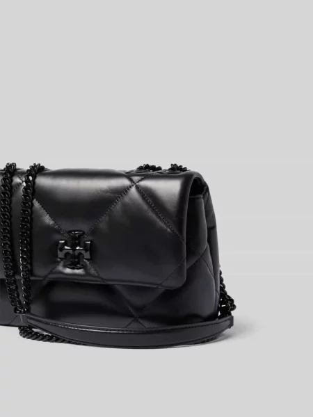 Torba na ramię w z efektem pikowania Tory Burch czarna