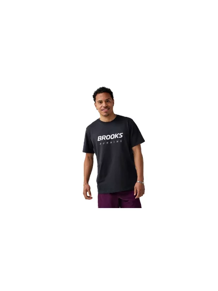 Brooks Graphic Short Sleeve M Black White Mężczyźni Koszulki Brooks Czarny Size: S biała