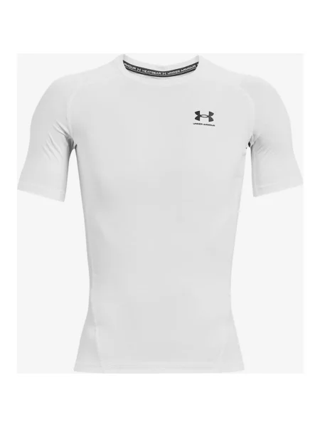 Koszulka kompresyjna Under Armour HeatGear z krótkim rękawem czarna S biała
