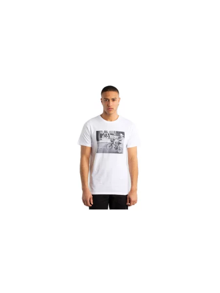 Dedicated T-shirt Stockholm Bike Wheelie Mężczyźni Koszulki Dedicated Biały Size: S czarna