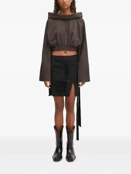 Decupat hanorac cu glugă Rick Owens Drkshdw maro