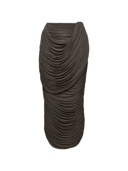 Fustă midi Magda Butrym drapată până la genunchi maro