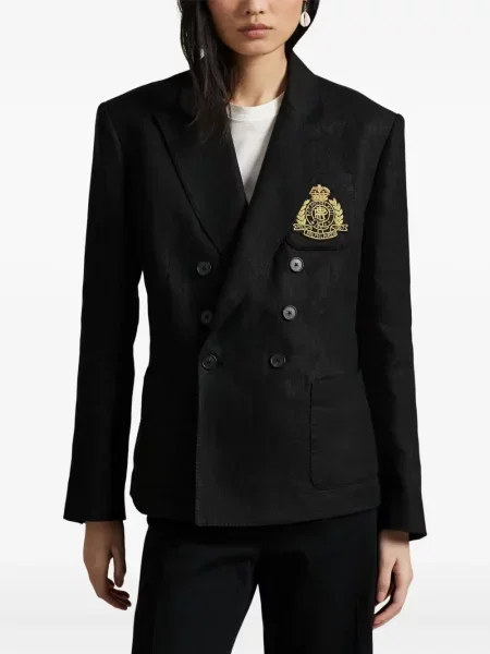 Plisované zkrácené dvouřadé tričko Polo Ralph Lauren bílé