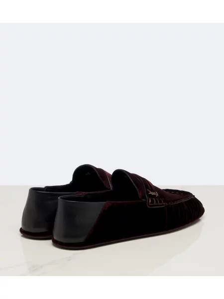 Pantofi loafer Saint Laurent de catifea
