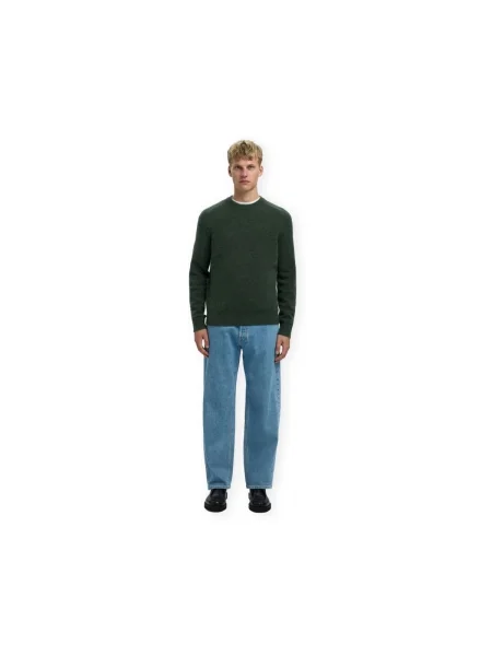 Pulover Selected tricotate verde