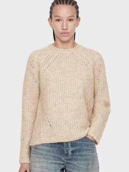 Вовняний светр Allsaints бежевий