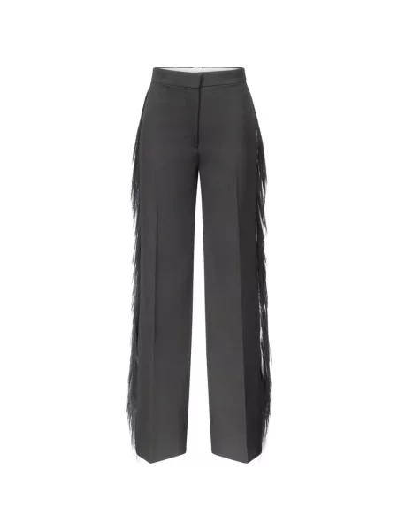 Pantaloni Fforme cu franjuri negru