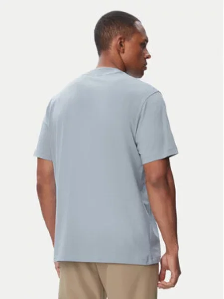 BOSS Majica Tee Collar Svetlo Relaxed Fit modra