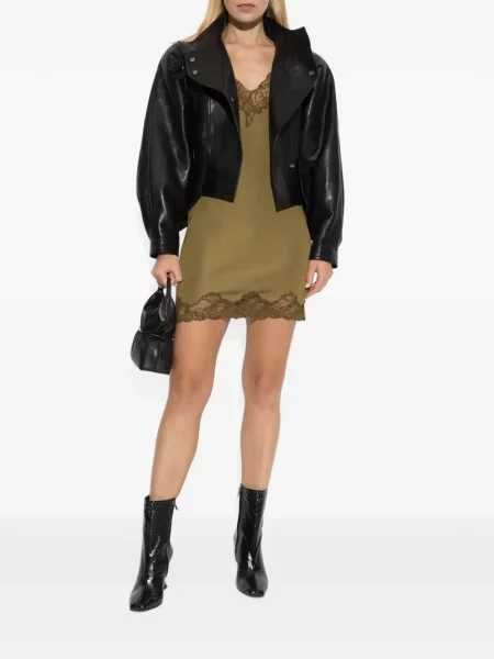 Rochie mini Balmain din dantelă verde