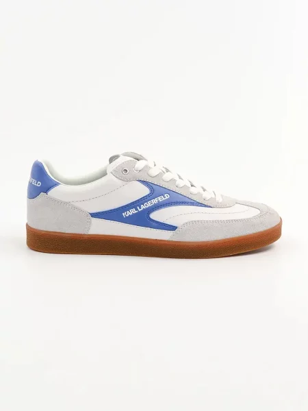 KARL LAGERFELD JEANS Sneaker înalt KANDIDATE NIEDRIGE SNEAKERS MIT SPITZEN-MIX albastru alb