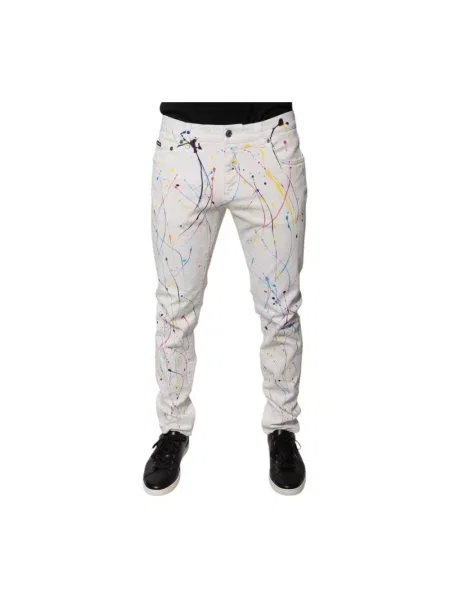 Skinny jeansy skinny Dolce And Gabbana białe