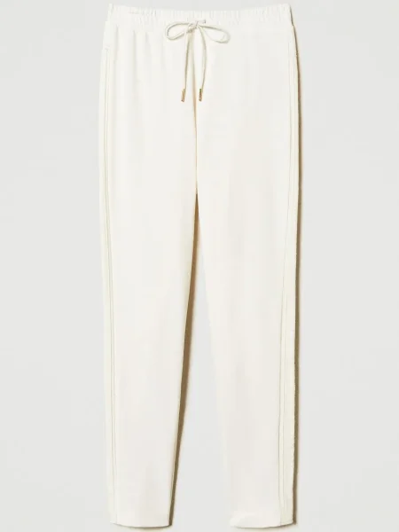 Pantaloni Twinset tricotate alb