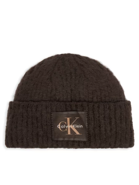 Calvin Klein Căciulă cu adaos de lână maro