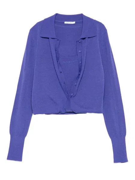 Cardigan Patrizia Pepe de lână violet