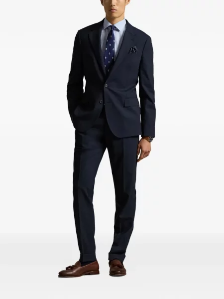 Șosete Polo Ralph Lauren cu model herringbone cu broderie plasă albastru