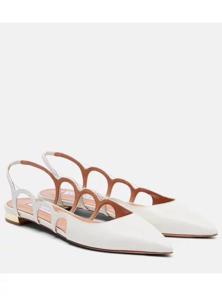 Balerini Aquazzura din piele alb