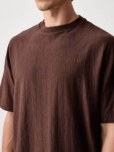 Guess T-shirt WALT brązowa