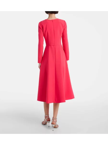 Rochie midi Carolina Herrera cu funde până la genunchi de costum roz
