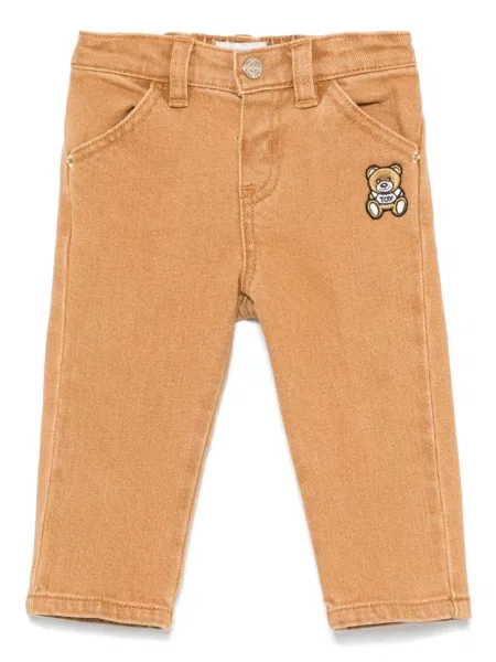 Jeansy dziecięce Moschino brązowe