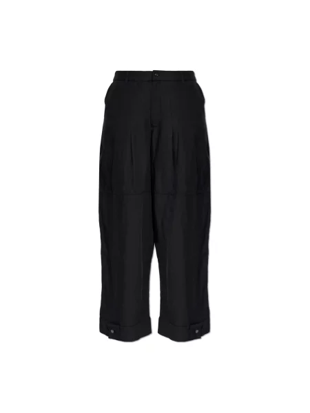 Lniane spodnie Allsaints czarne