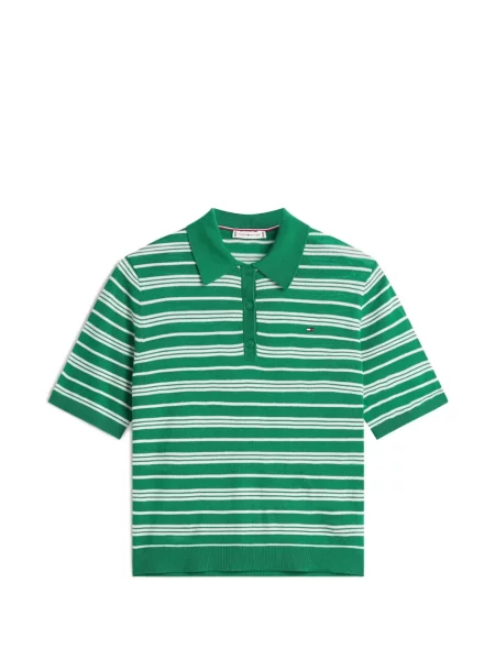 Tricou polo Tommy Hilfiger cu dungi verde