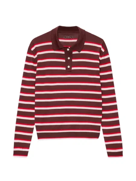 Tricou polo Msgm cu dungi maro