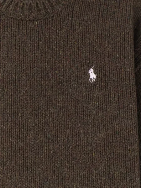 Fleece ριγέ polo Polo Ralph Lauren με αυτόγραφο μαύρο