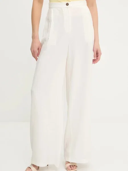 Answear.LAB spodnie szerokie high waist biały