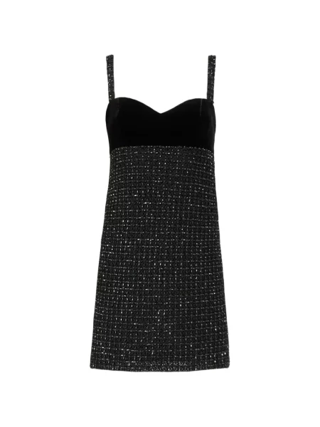 Sukienka mini Costarellos z koralikami garniturowa czarna