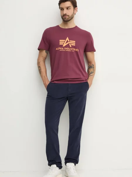 ALPHA INDUSTRIES Tričko tmavočervená žltá