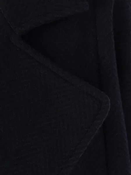 Palton Dusan din cașmir cu model herringbone albastru