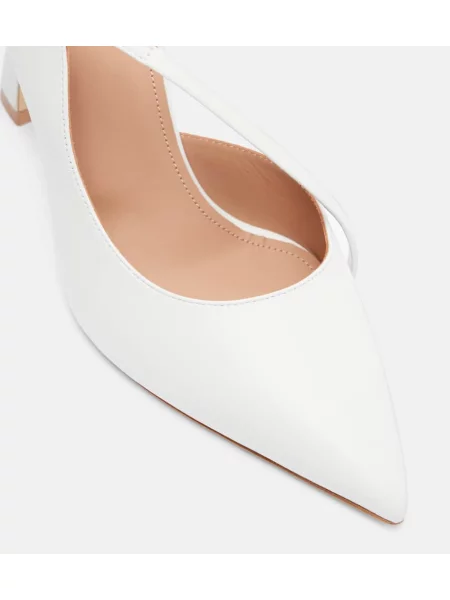 Kožené lakované lodičky Malone Souliers biela
